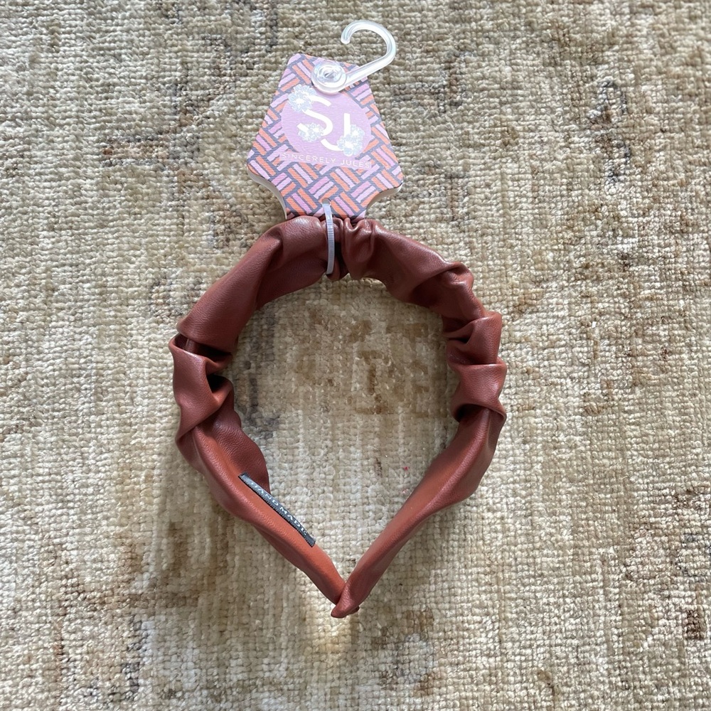 Brown Leatherette Headband - Picture 3 of 5